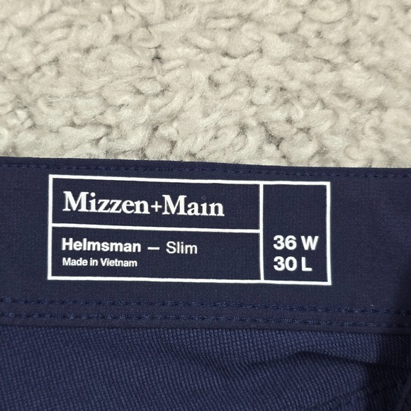 Mizzen+Main Mens Helmsman Pants Blue 36x30 Slim Tech Stretch‎ Performance Work - Picture 4 of 15
